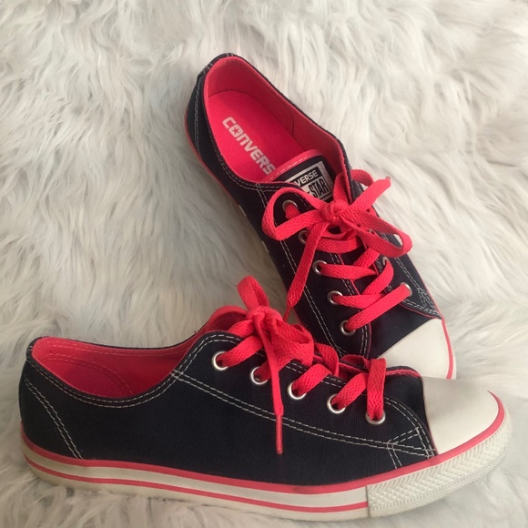 Converse Shoes - Converse All Star Chuck Taylor Low Navy/ Hot Pink Sneakers Women’s 7